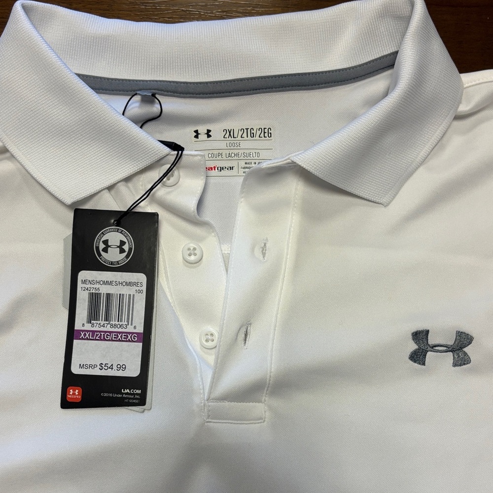 Under Armour Men's Classic White Polo Shirt